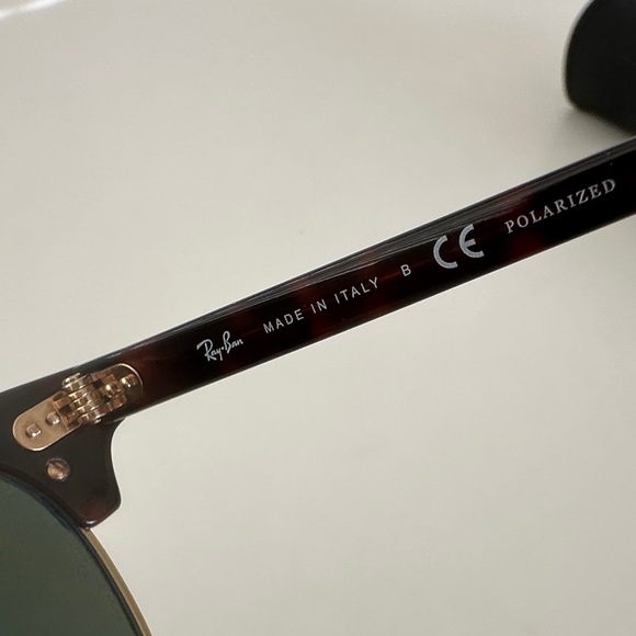 Ray-Ban Clubmaster Classic Polished Red Havana on Gold Sunglasses RB3016 - Picture 5 of 6